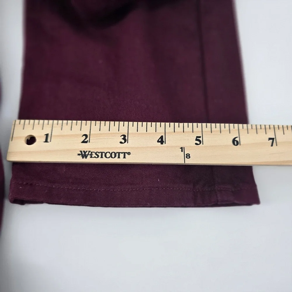 Levis Chino Pants Mens 32x27 Burgundy Straight Leg Cotton Twill Casual Trousers